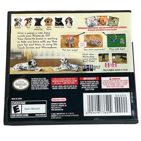 Nintendo DS Limited Edition Nintendo Dogs Video Game W/ Instructions - Picture 3 of 3